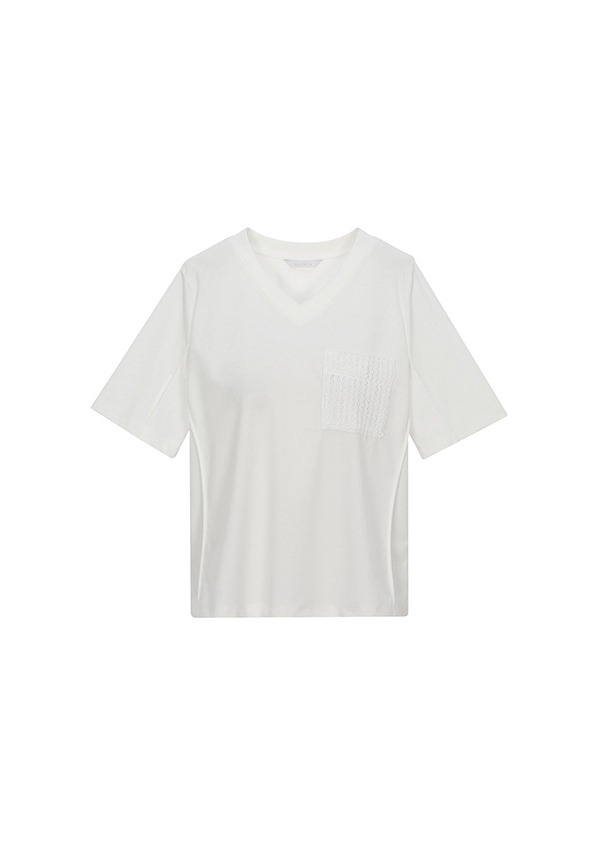 발렌시아(VALENCIA) - 발렌시아스토어	- 브이넥 포켓 포인트 티셔츠 245MC21